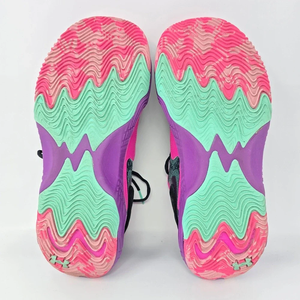 Under Armour Spawn 4 Basketball Shoes Black Pink Purple Mens 9 3028834-001